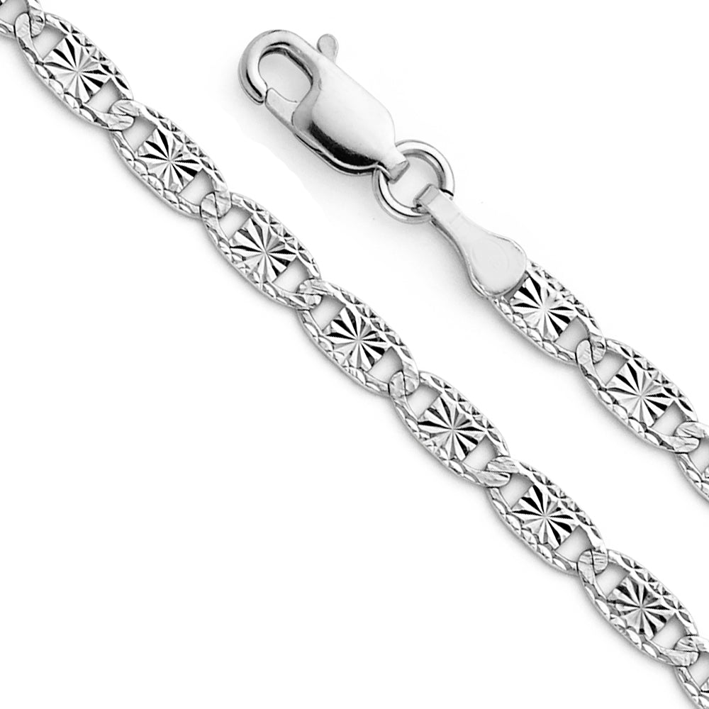 14K Yellow Gold Valentino with Star & Rail D.C. 3.3mm Chain - CH-0380