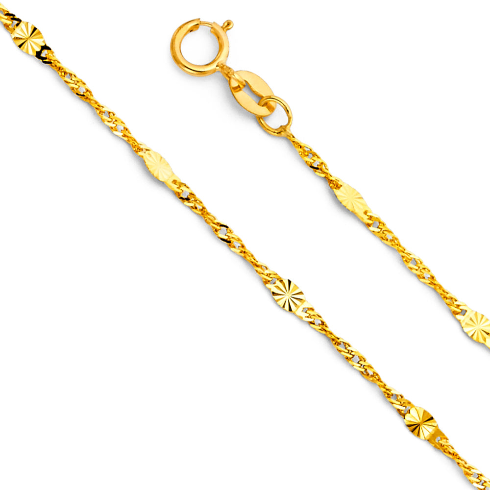 14K Yellow Gold Stamped Singapore 1.4mm Chain - CH-0478