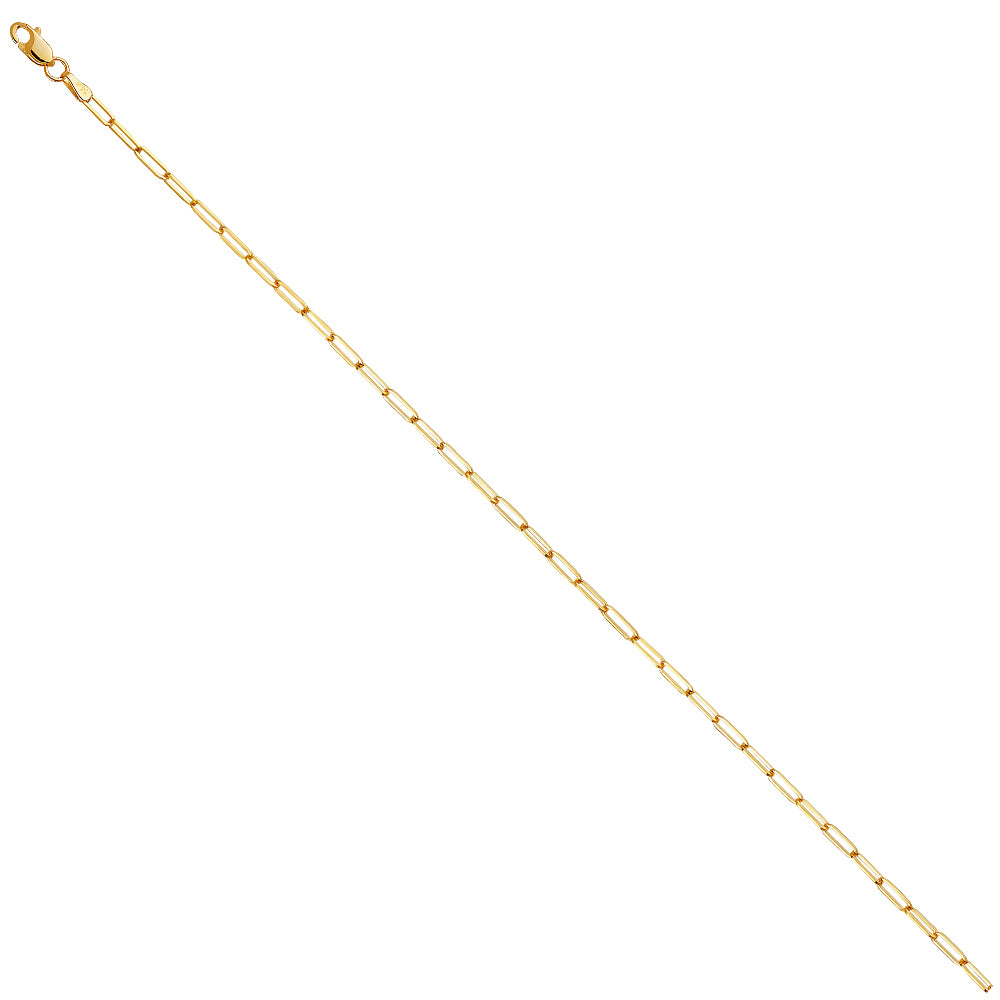 14K Solid Gold Paperclip Chain Necklace – 2.2mm