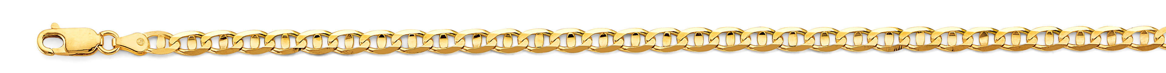 14K Yellow Gold Mariner Concave Light D.C. 4.2mm Chain - CH-0634
