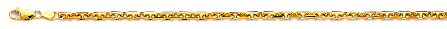14K Solid Gold Fancy Link Chain – 3.5mm – Men’s & Women’s Gold Chain (8.5"–26")