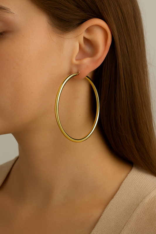 14K Gold Endless Hoop Earrings – 2mm