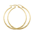 14K Yellow Gold Basic & Fancy Hoop Earring - ER71