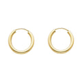 14K Gold Endless Hoop Earrings – 2mm