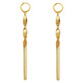 14K Gold Dangling Earrings – Elegant Long Drop Chain Earrings for Women