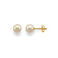 14K Gold Pearl Stud Earrings – 5mm