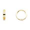 14K Yellow Gold Ball, 3 Color & Fancy Earring - ER680