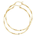 14K Yellow Gold Basic & Fancy Hoop Earring 2mm - ER926