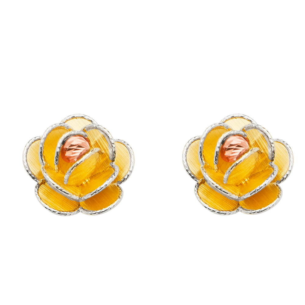 14K Yellow Gold Post Earring with Push Back - ER1668