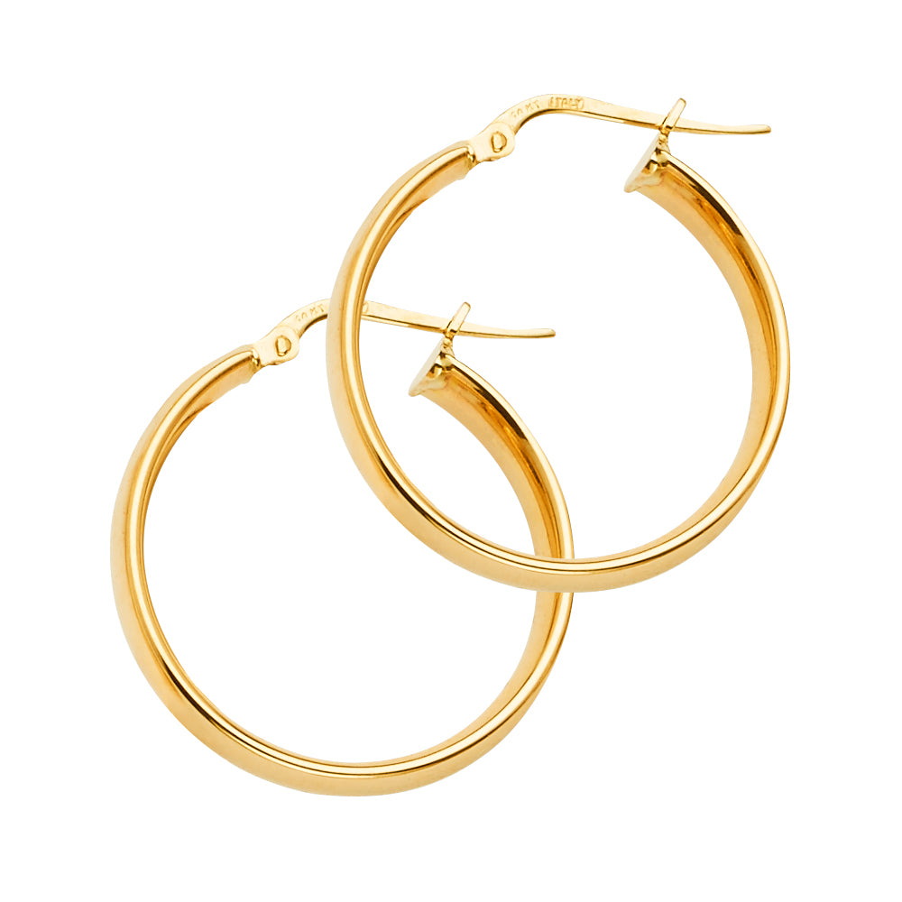 14K Yellow Gold Basic & Fancy Hoop Earring - ER1704