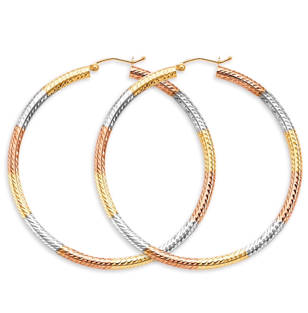 14K Yellow Gold Basic & Fancy Hoop Earring 1.8mm - ER1772