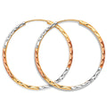 14K Yellow Gold Basic & Fancy Hoop Earring - ER1780