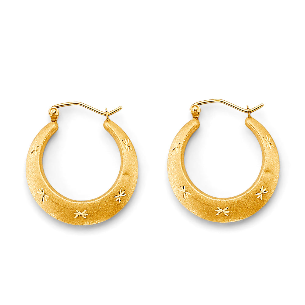 14K Yellow Gold Ball, 3 Color & Fancy Earring - ER1833