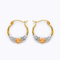 Tri-Color Gold Hoop Earrings