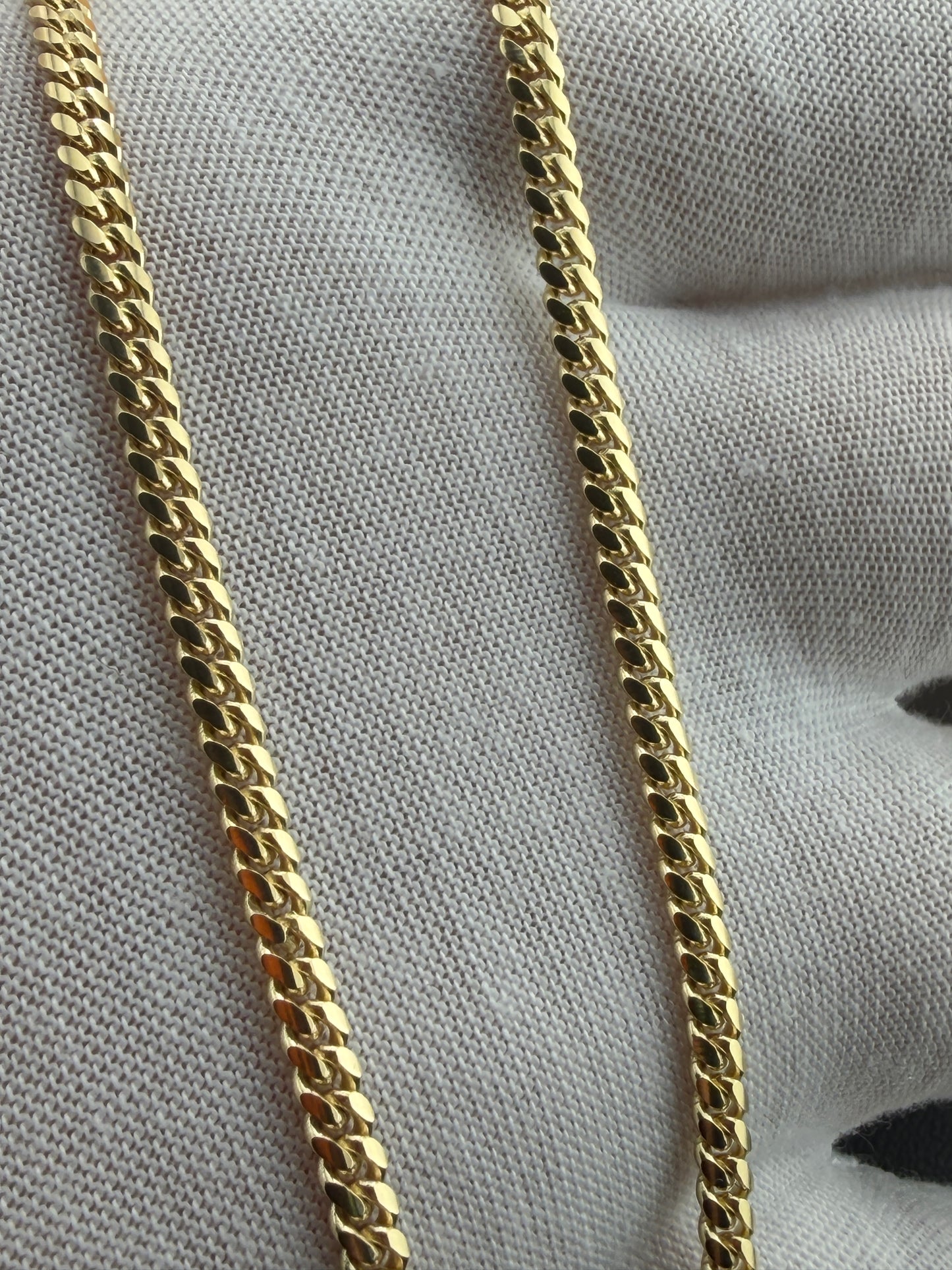 14K Yellow Gold 3.3mm Solid Miami Cuban Chain – Real Solid Gold Luxury Bracelet