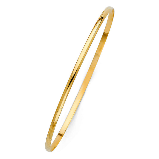 14K Gold Solid Bangle Bracelet – 4mm