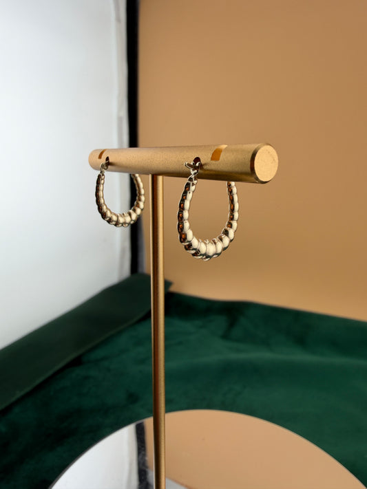 Fancy Hoop Earring With Beaded Detail