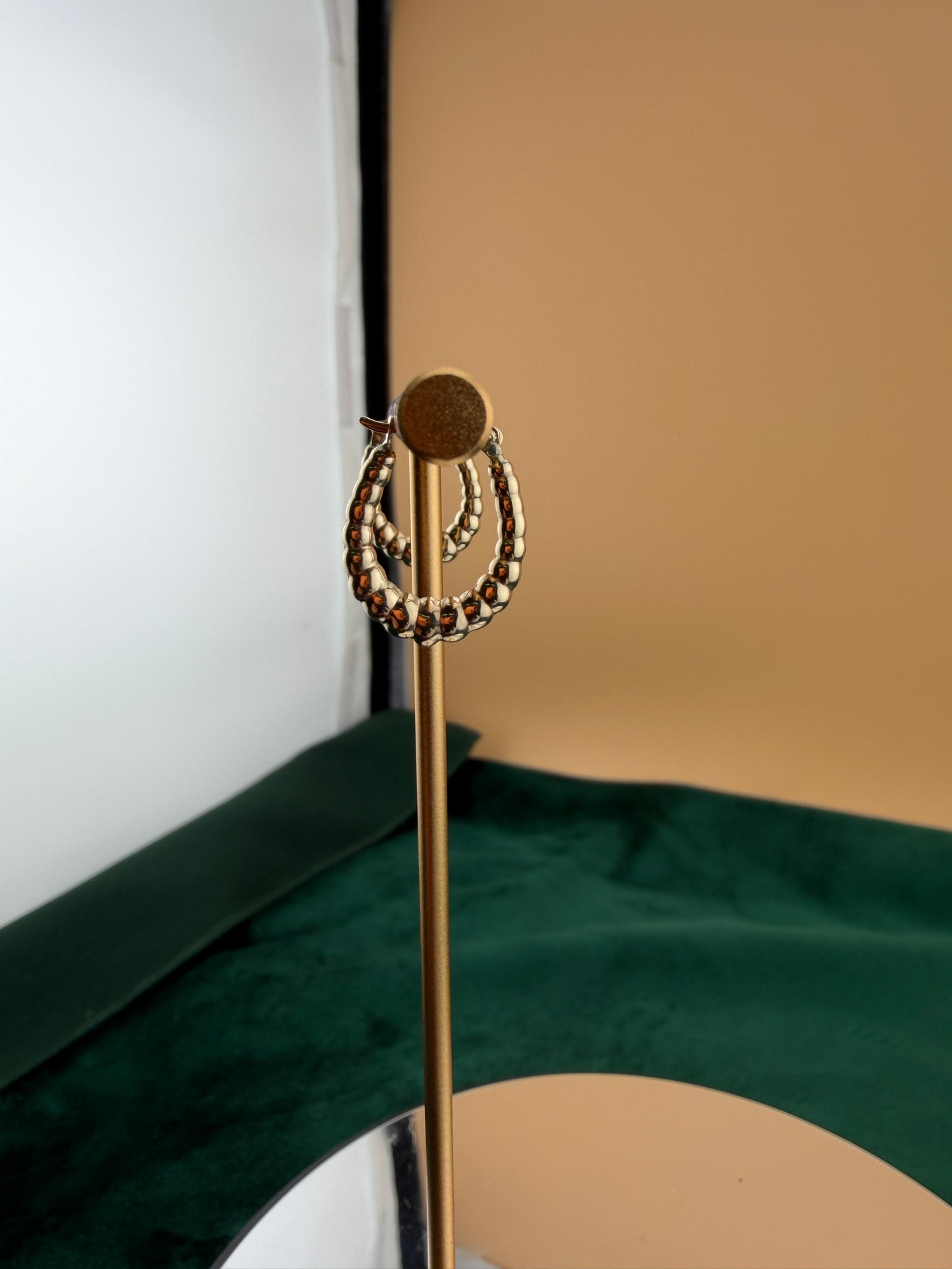 Fancy Hoop Earring With Beaded Detail