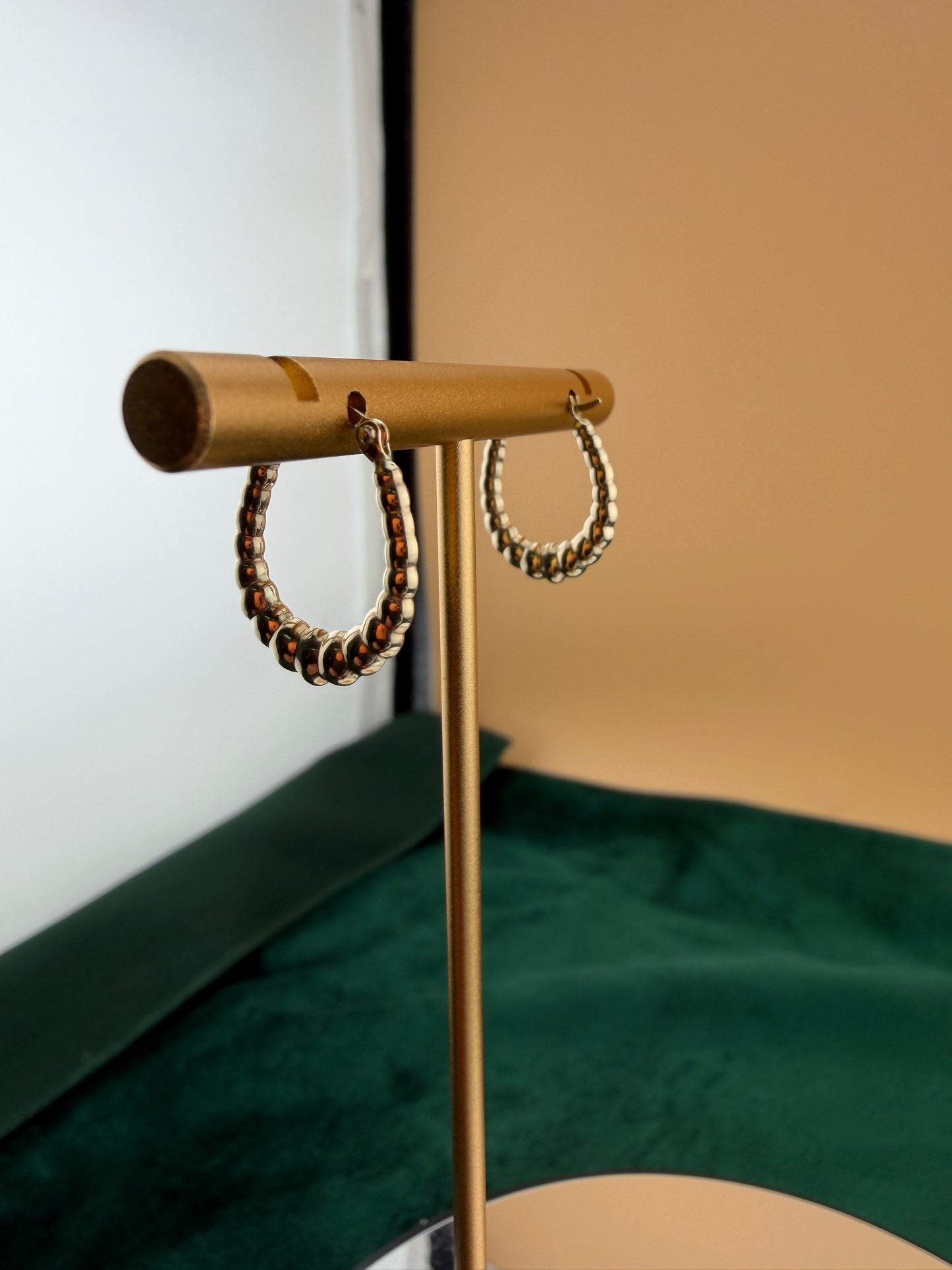 Fancy Hoop Earring With Beaded Detail