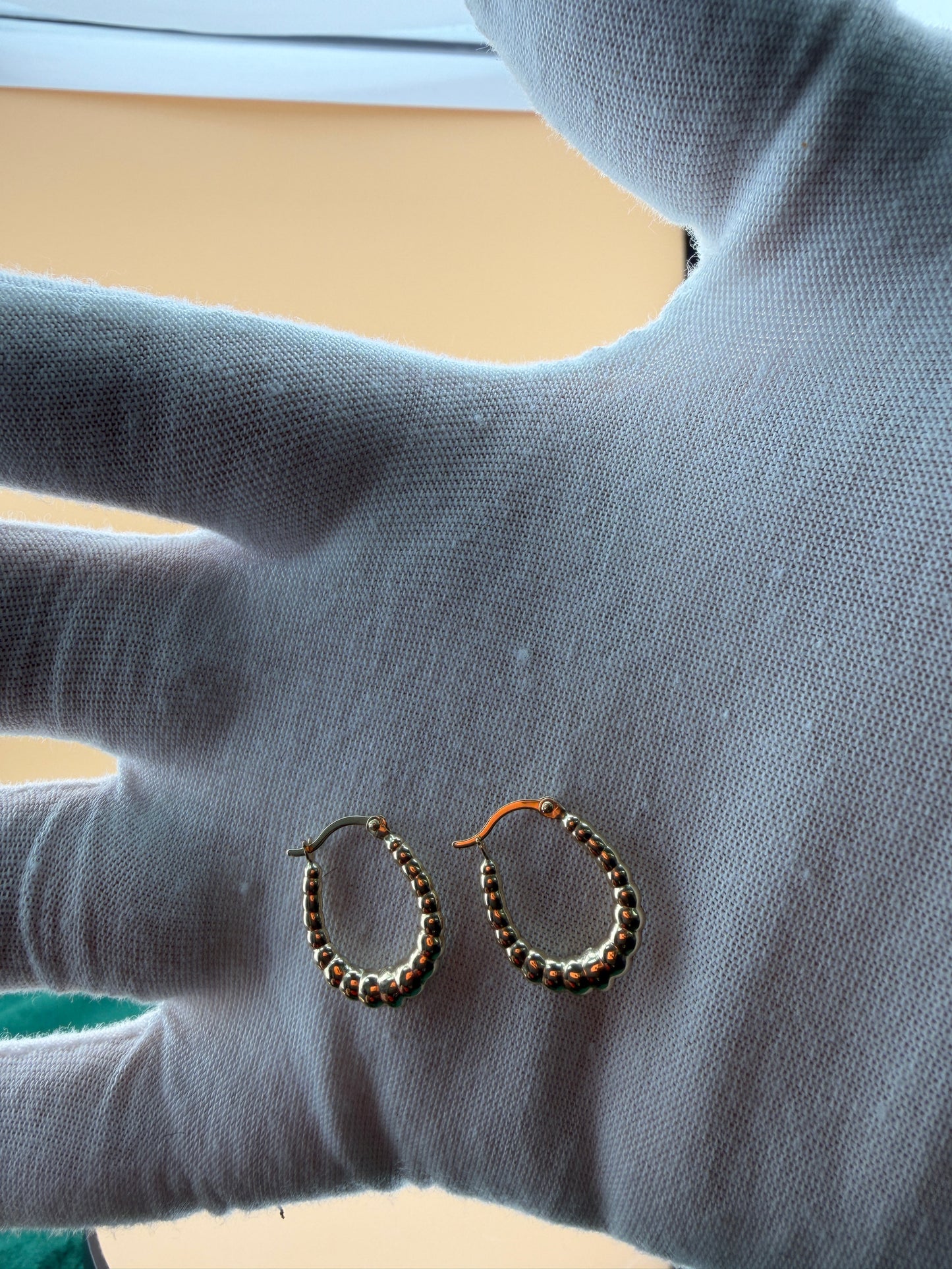 Fancy Hoop Earring With Beaded Detail