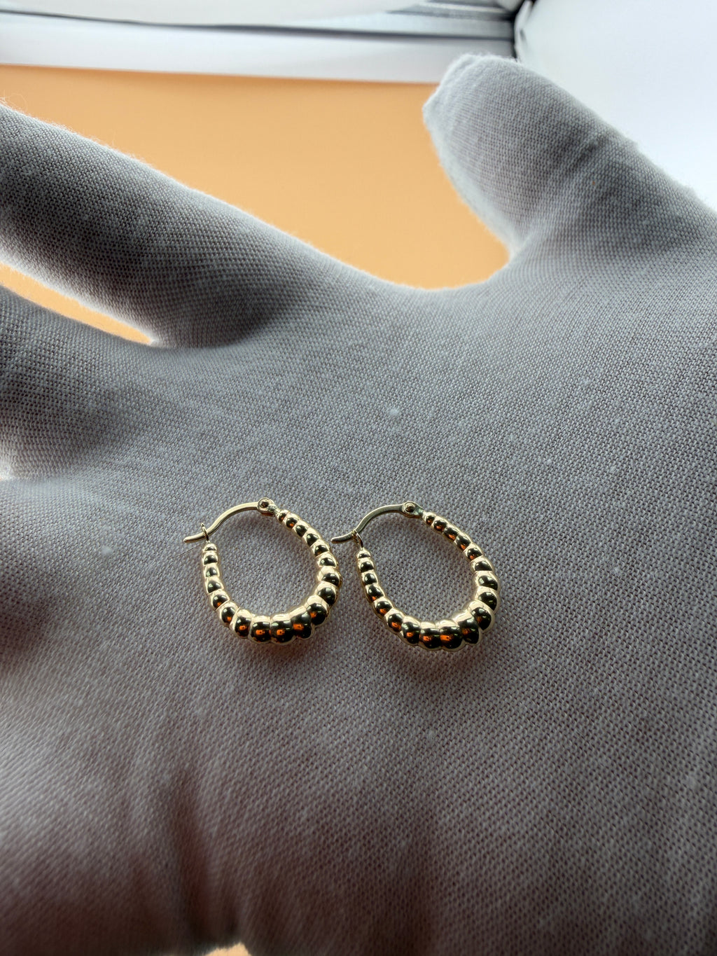 Fancy Hoop Earring With Beaded Detail