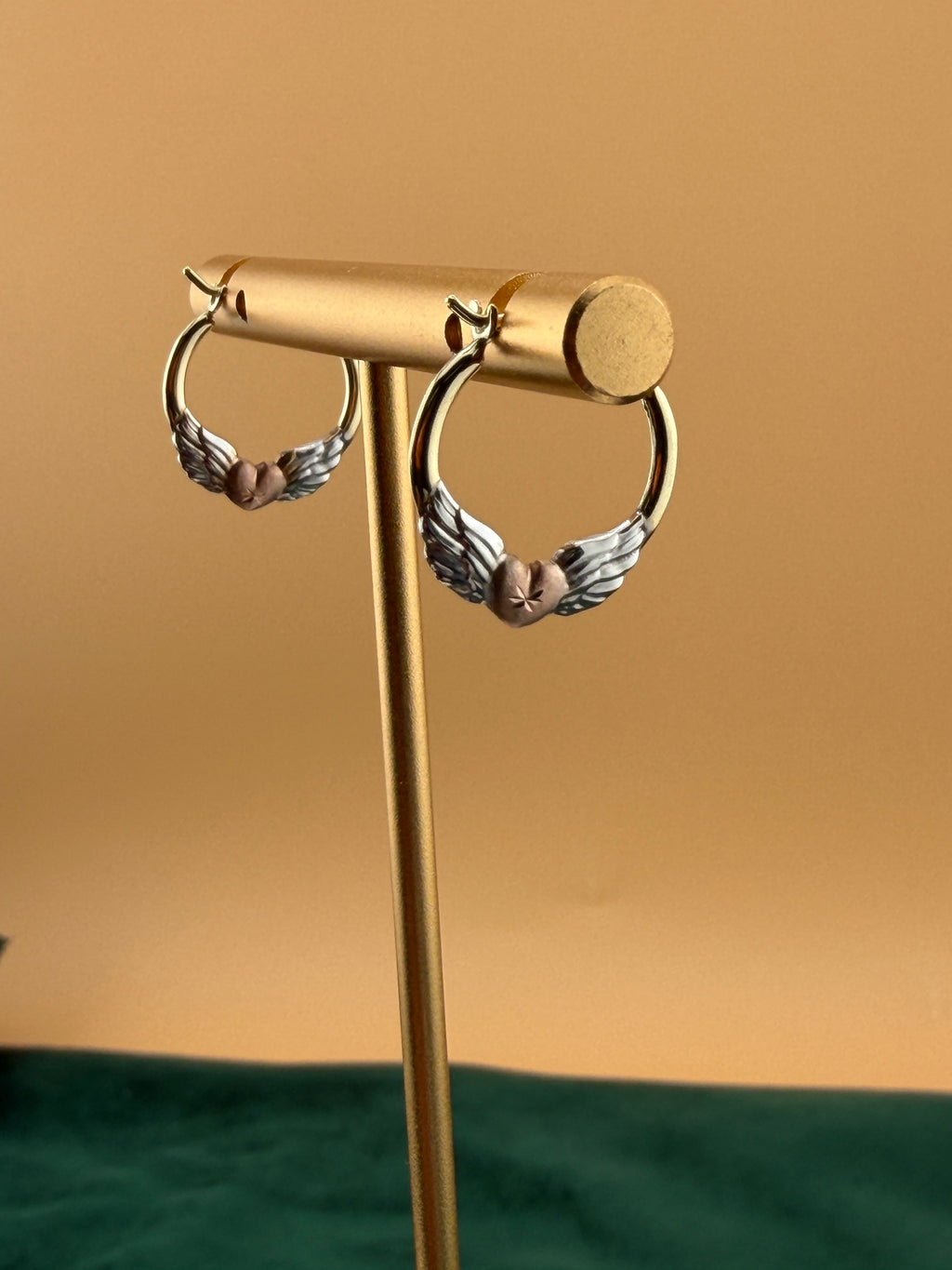 Tri-Color Gold Hoop Earrings