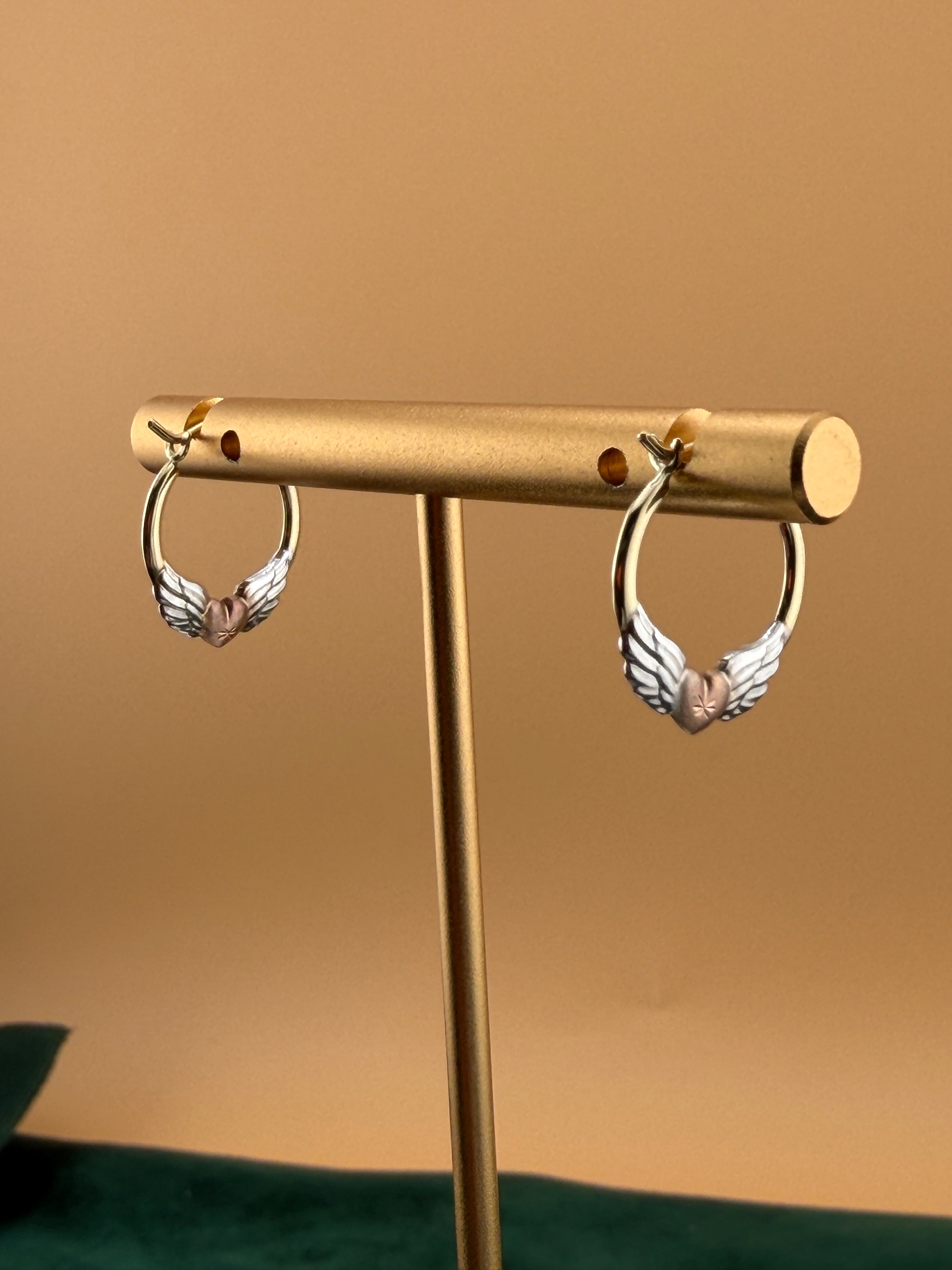 Tri-Color Gold Hoop Earrings