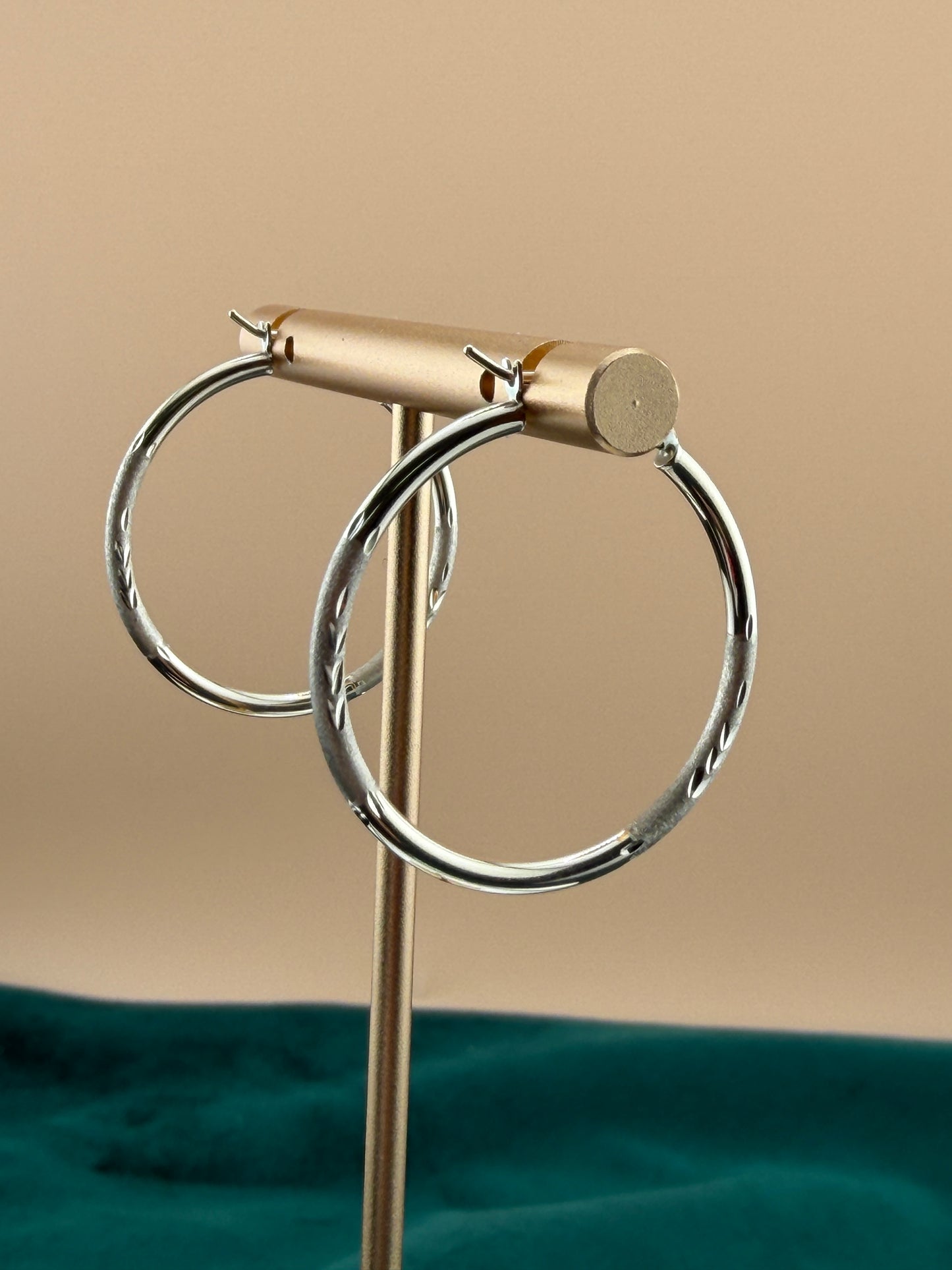 Textured Gold Hoop Earrings