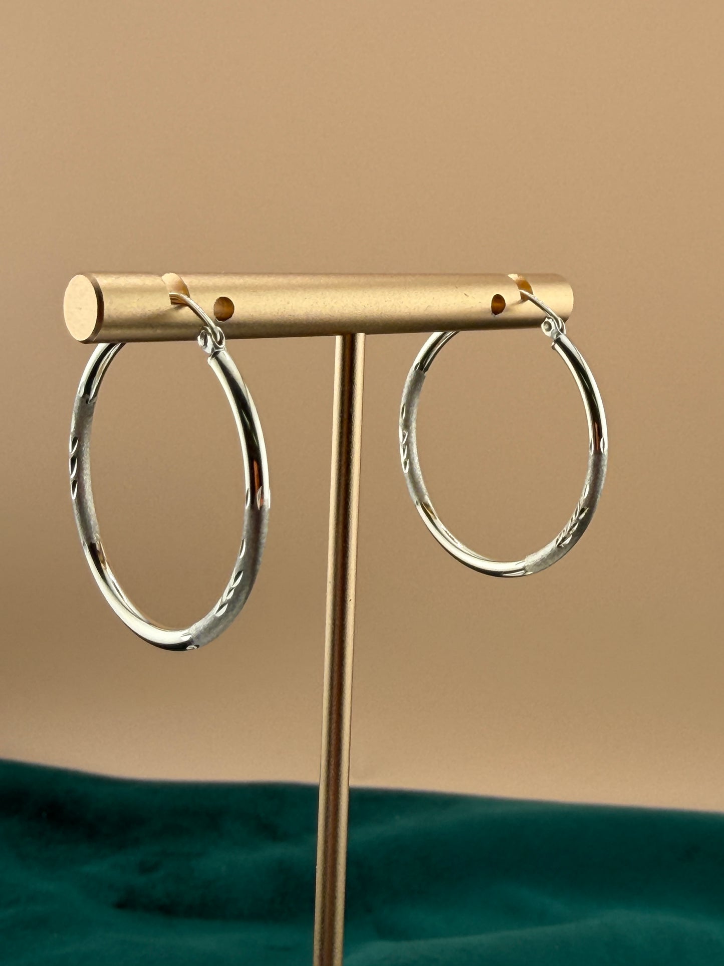 Textured Gold Hoop Earrings