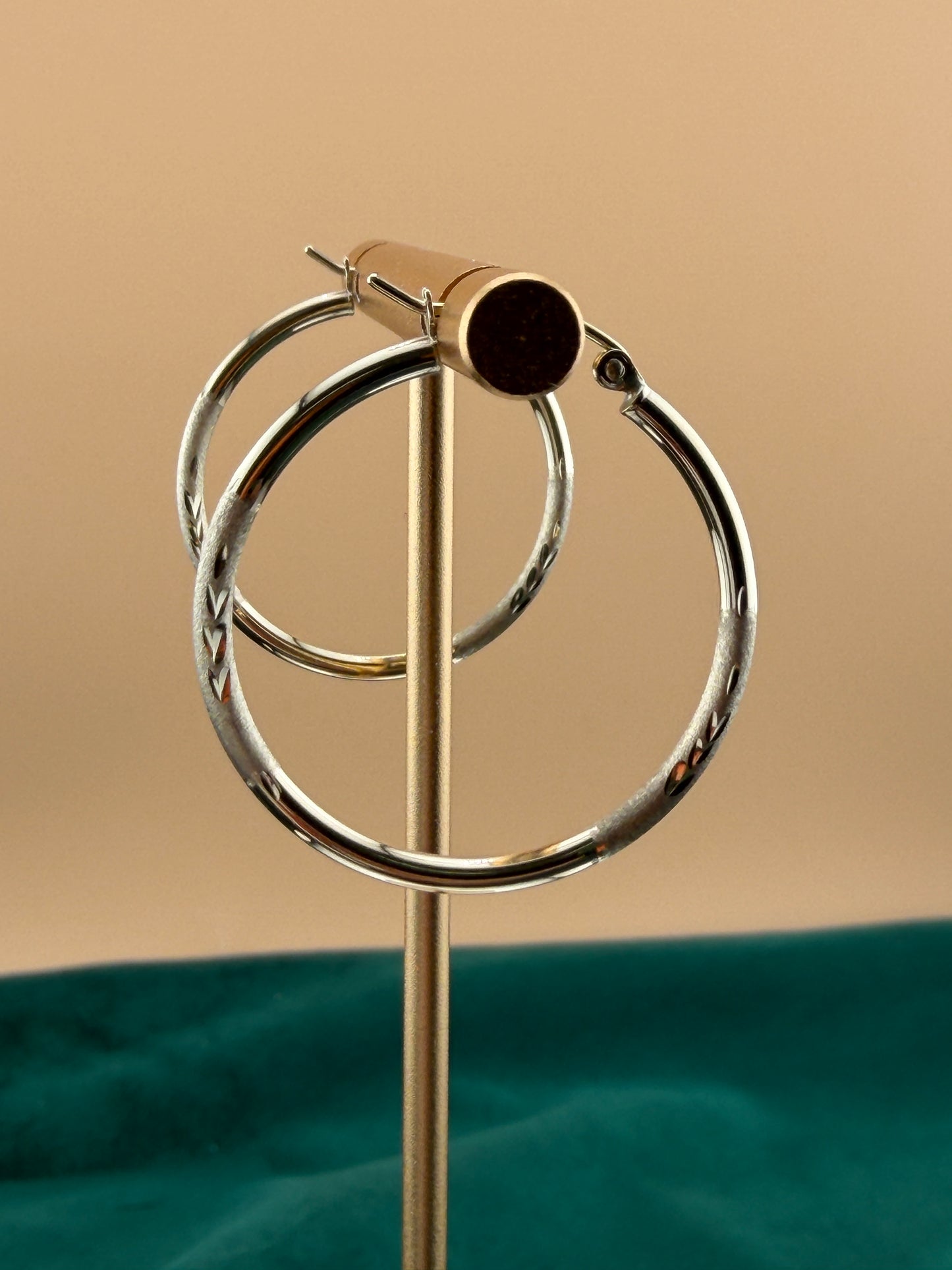 Textured Gold Hoop Earrings