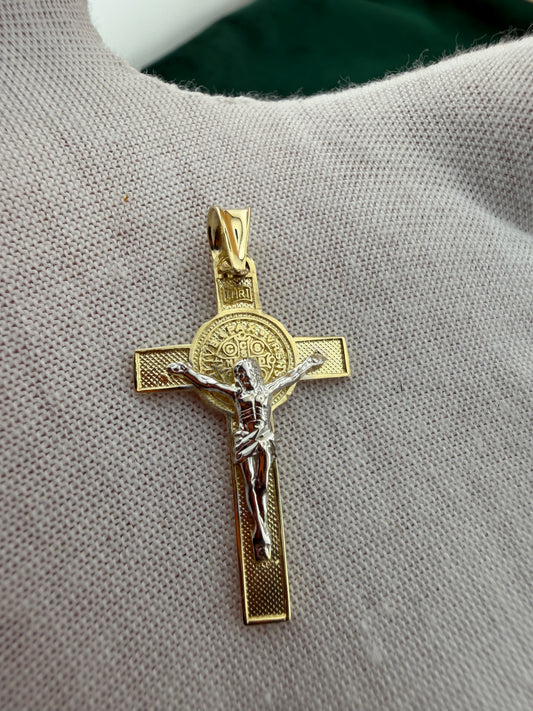 Two-Tone Cross Religious Pendant