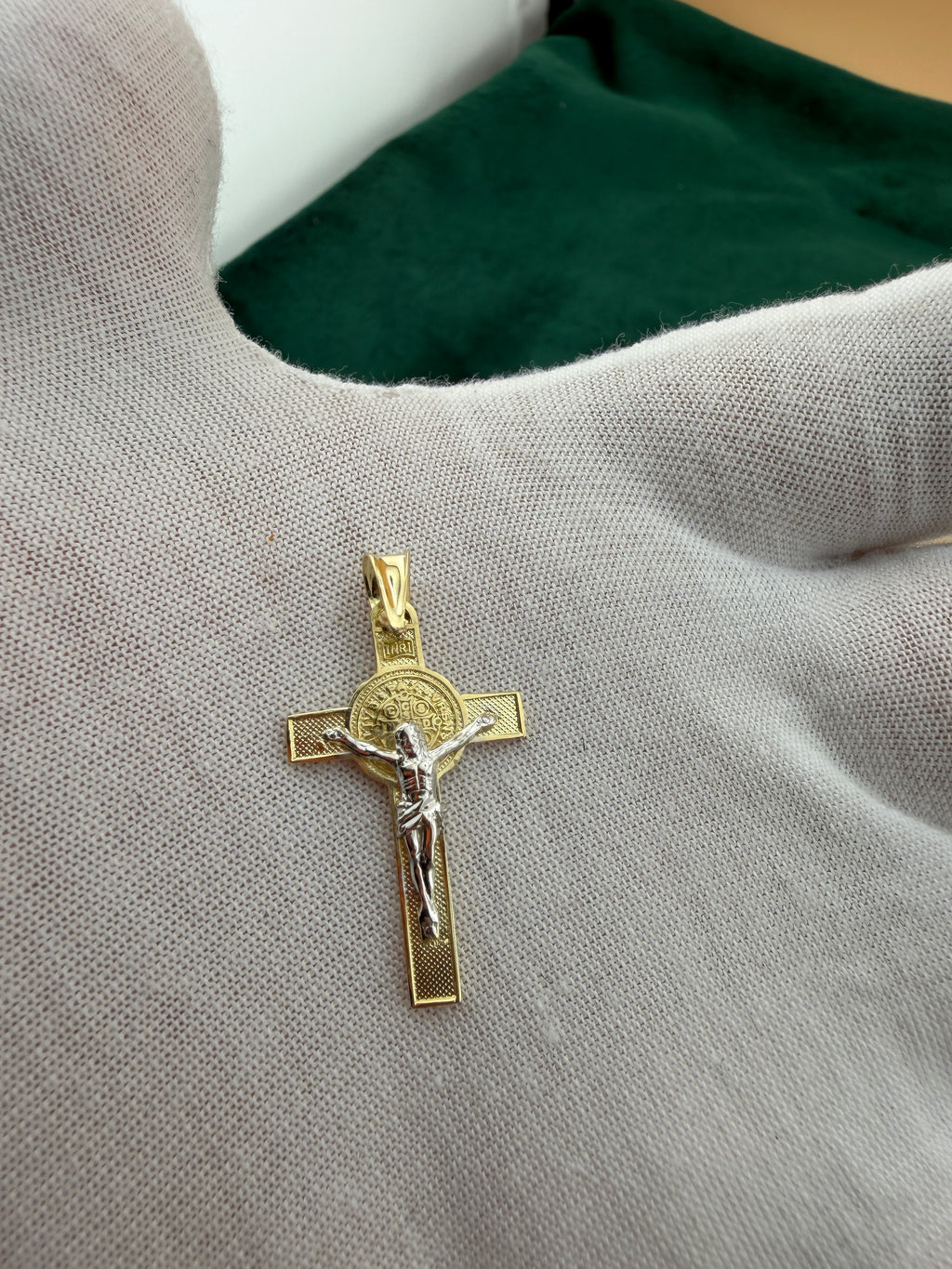 Two-Tone Cross Religious Pendant