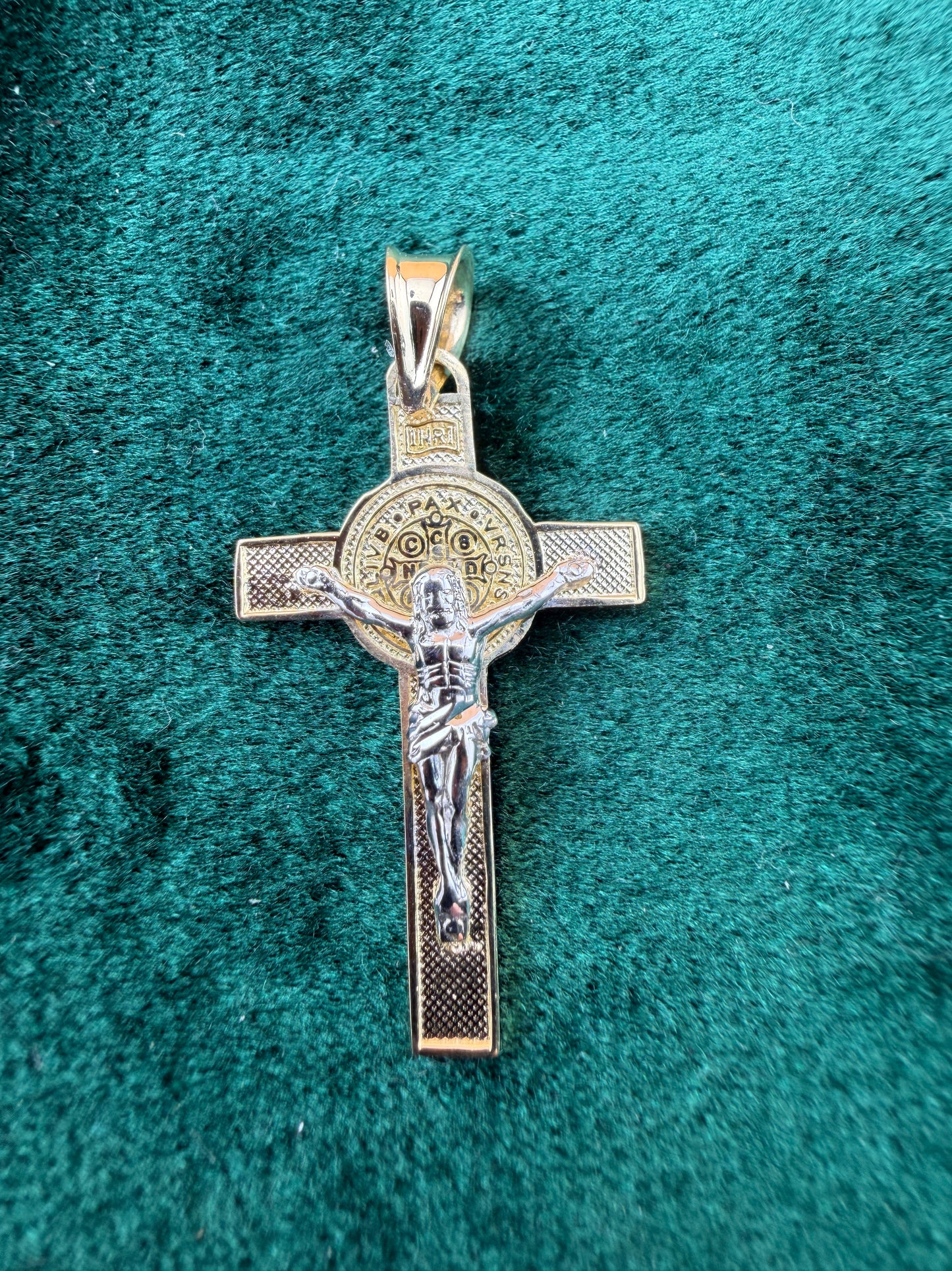 Two-Tone Cross Religious Pendant