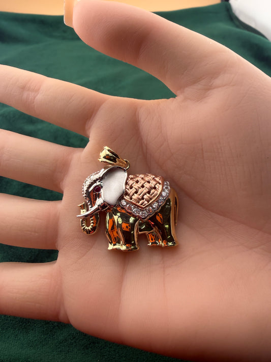 Tri-Color Elephant Pendant