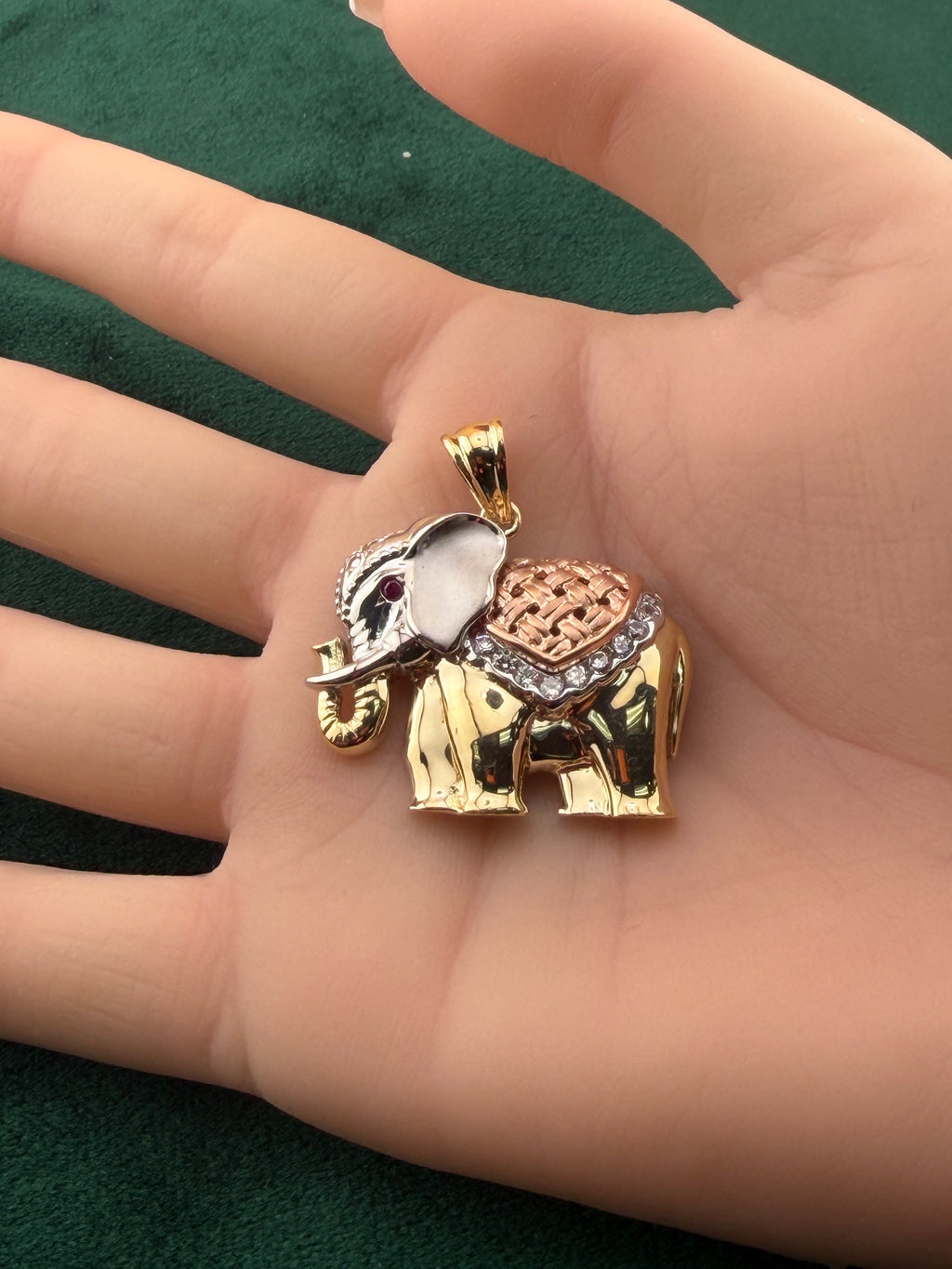 Tri-Color Elephant Pendant