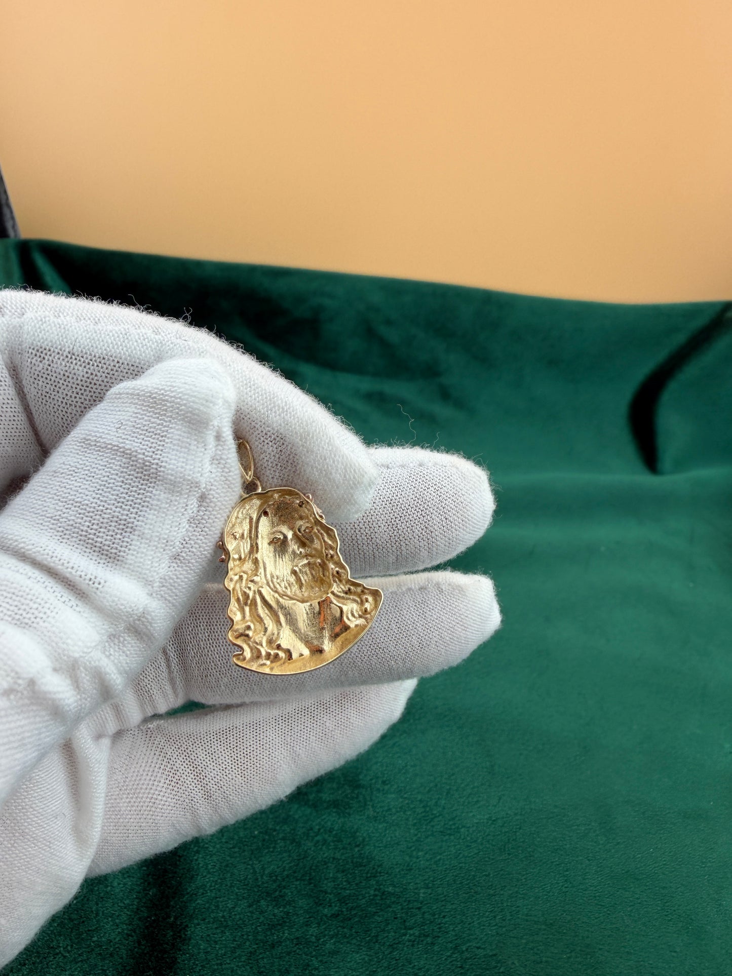 Tri-Color Jesus Head Pendant