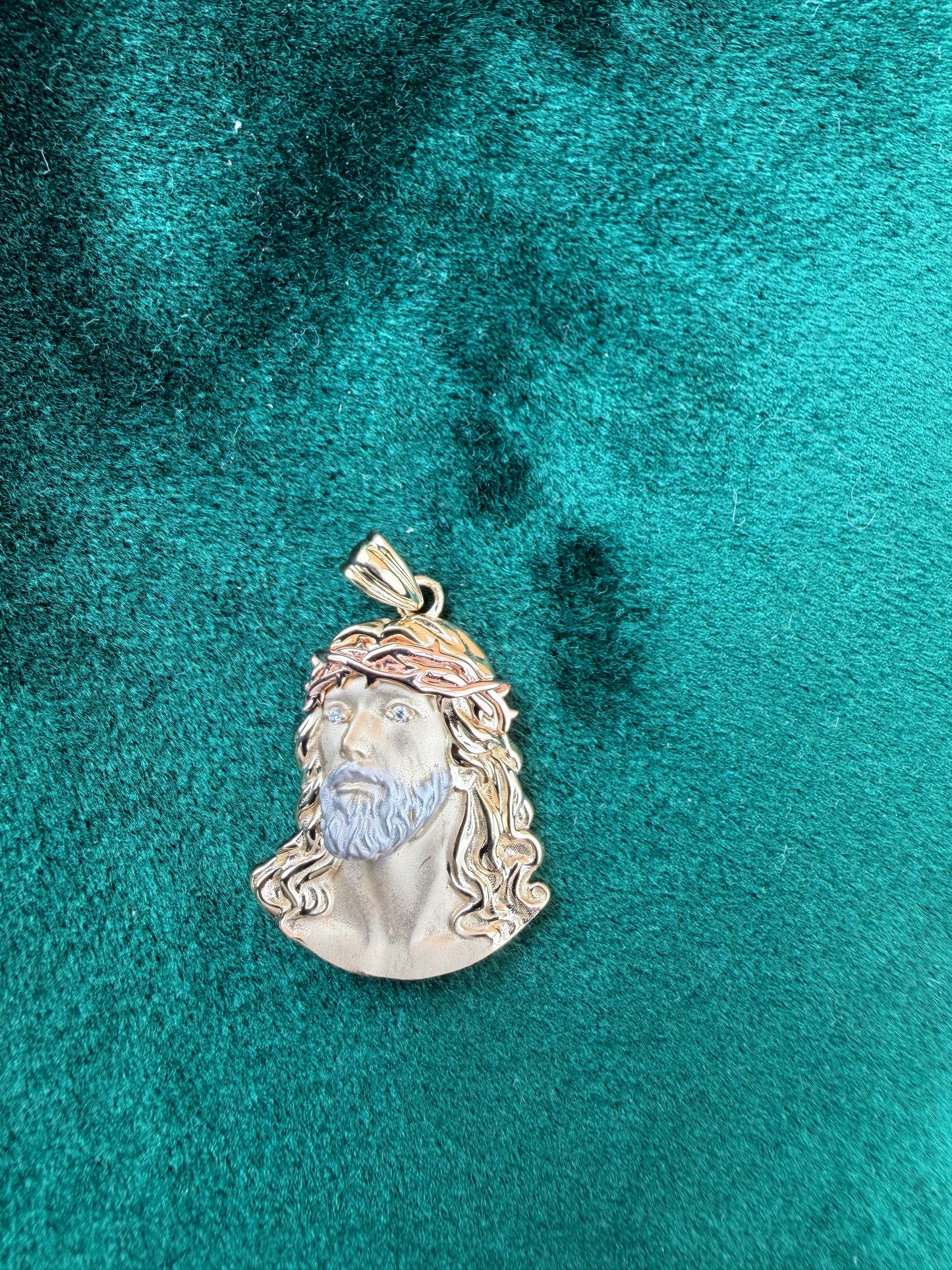 Tri-Color Jesus Head Pendant