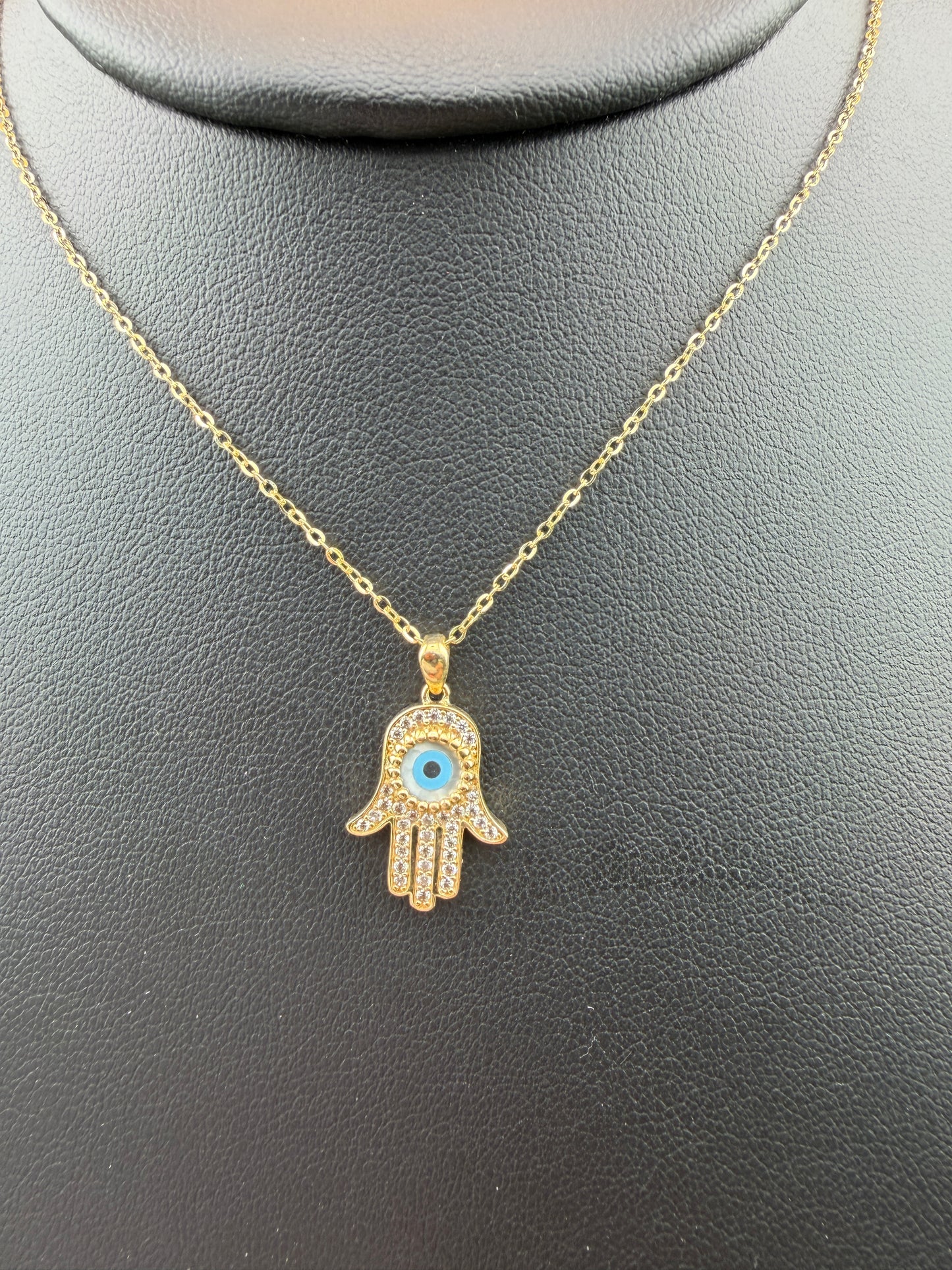 Hamsa Necklace with CZ