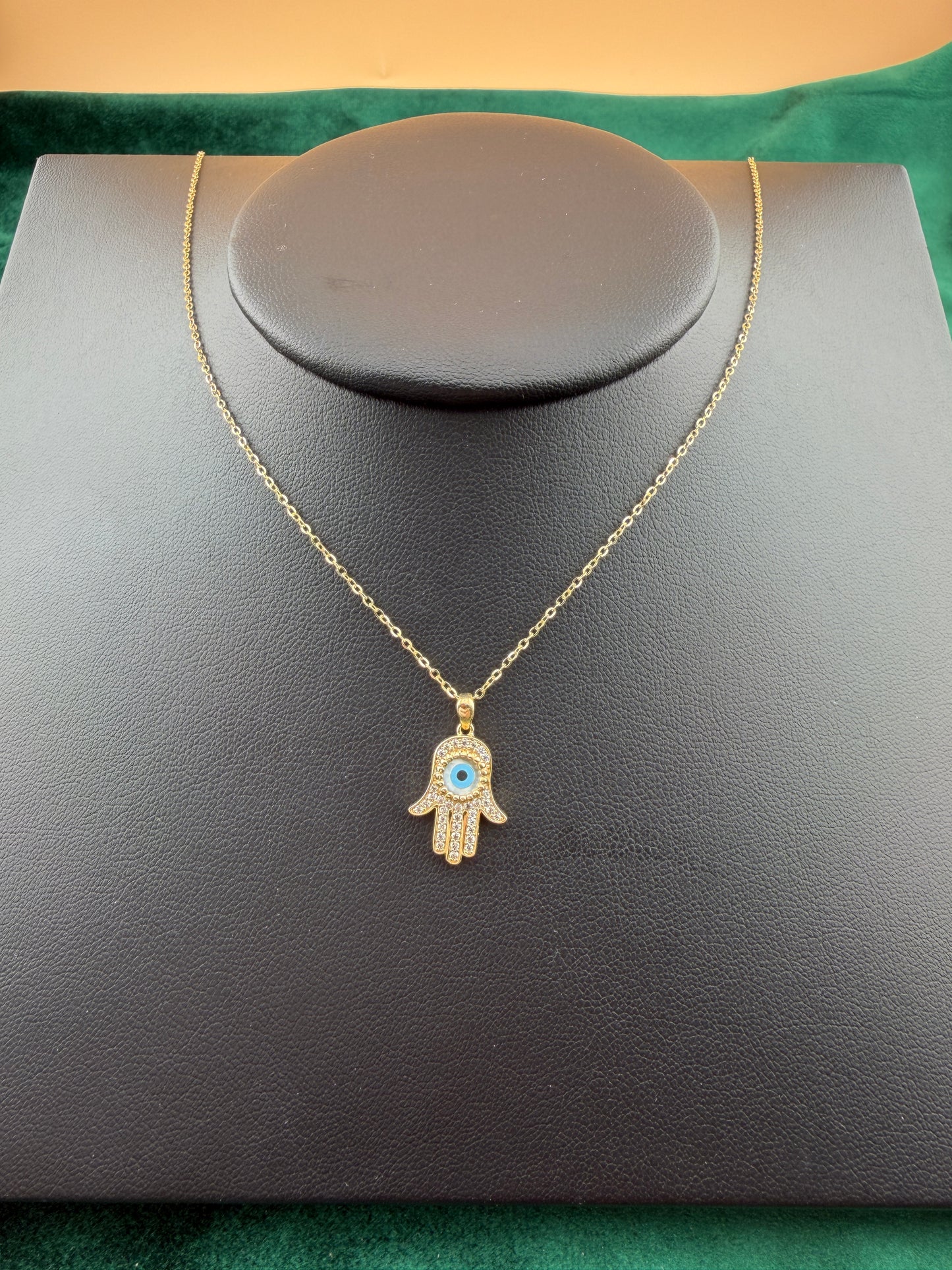 Hamsa Necklace with CZ