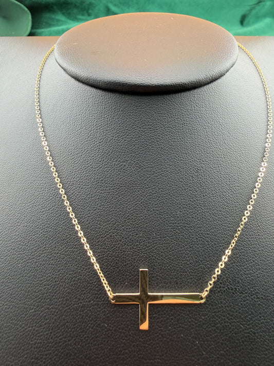 Sideways Cross Necklace