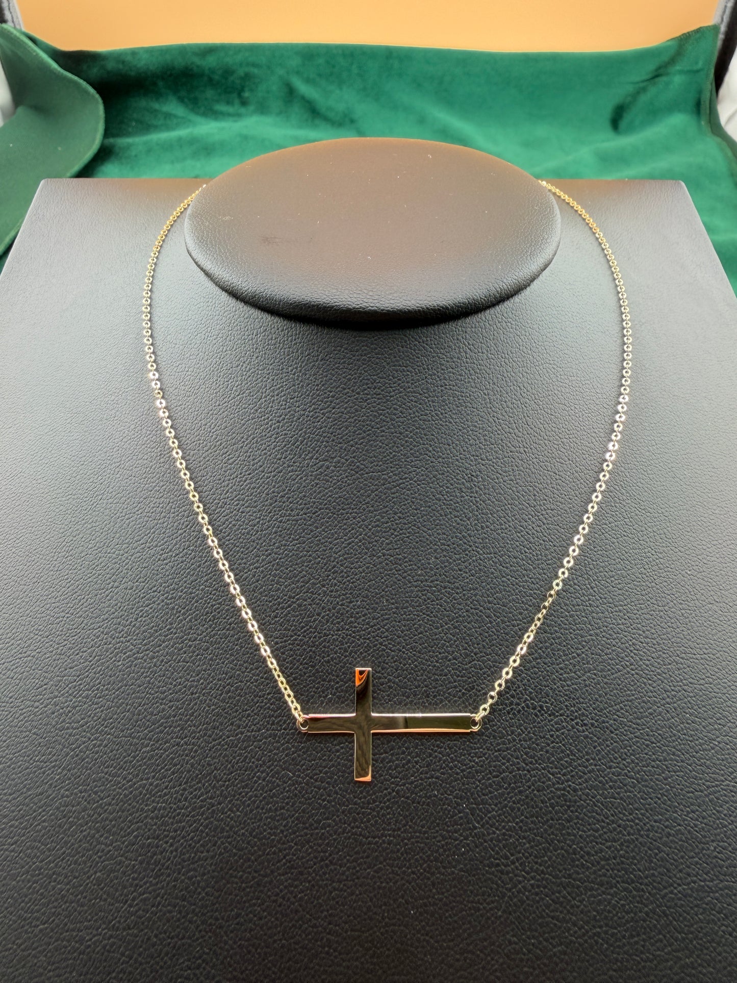 Sideways Cross Necklace