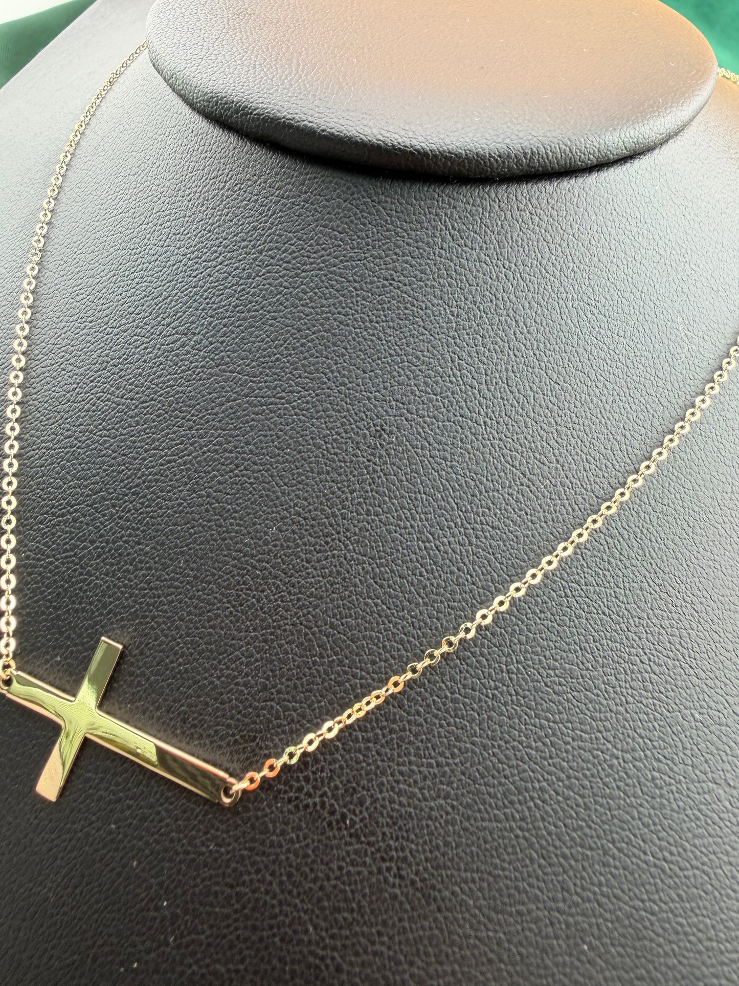 Sideways Cross Necklace