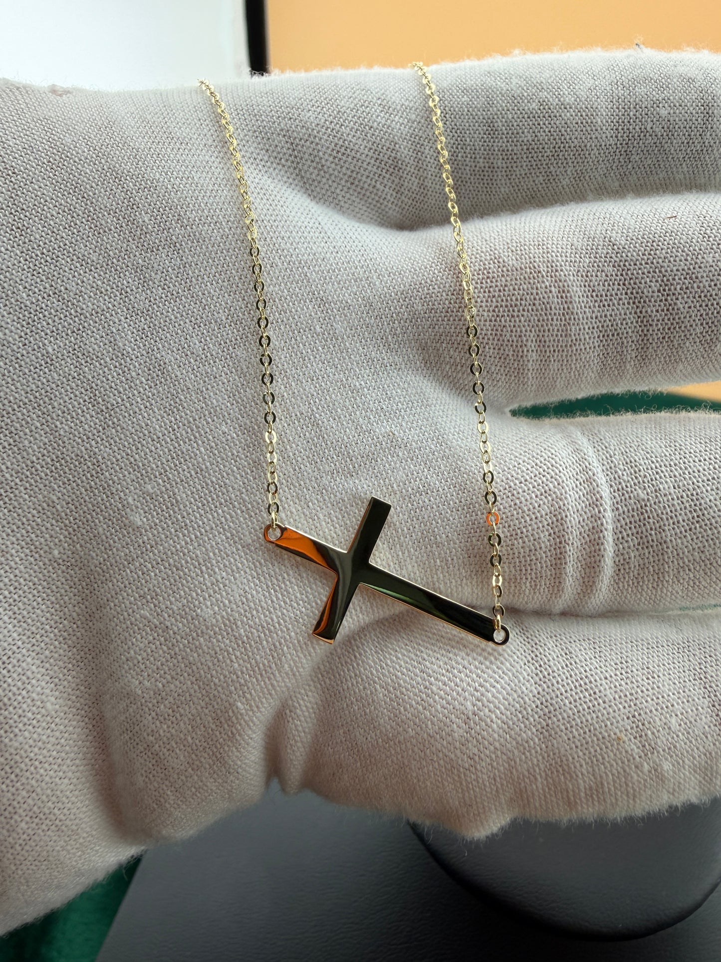 Sideways Cross Necklace