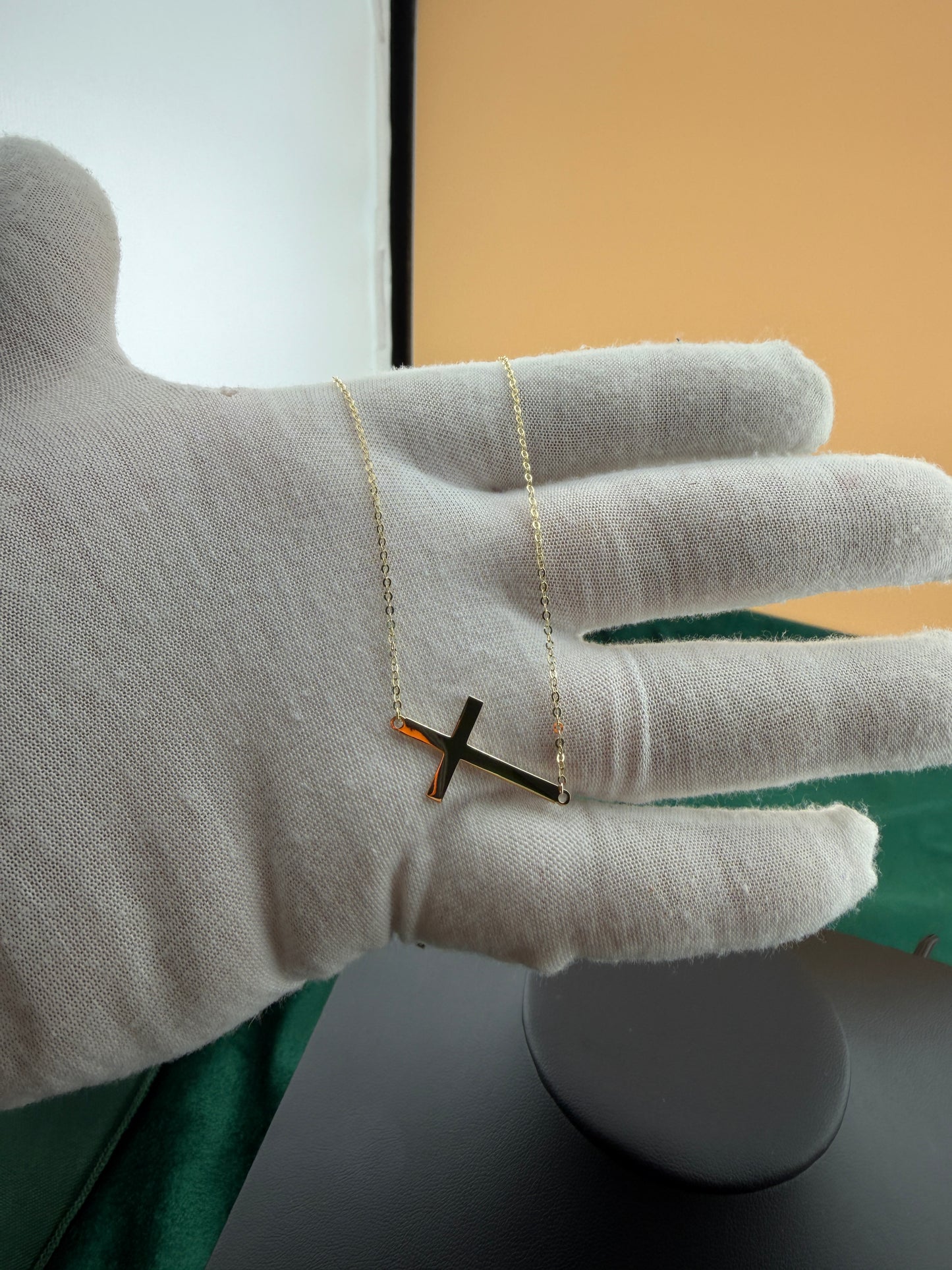 Sideways Cross Necklace