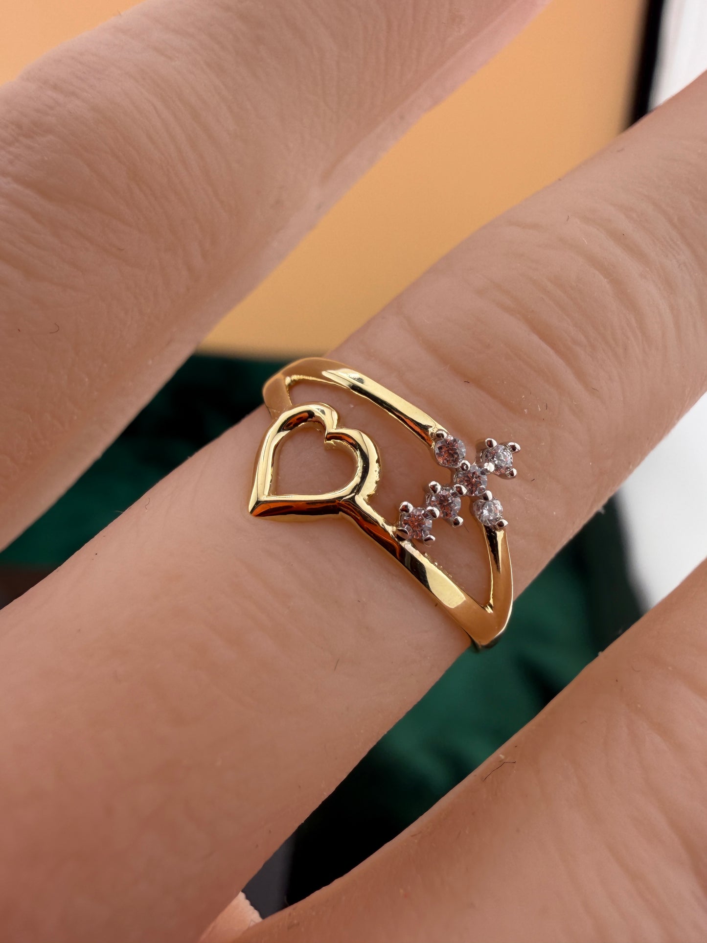 Cross Heart Ring