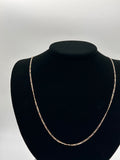 14K Tri-Color Gold Figaro Concave Chain