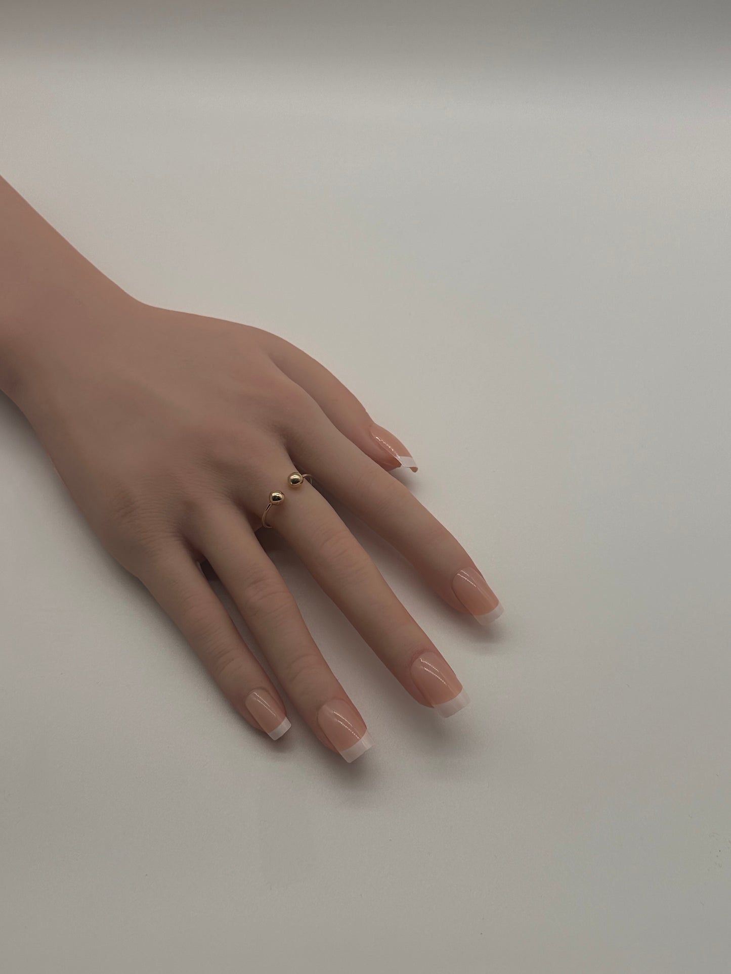 14k Gold Ball Ring - Minimalist Stackable Ring Size 7