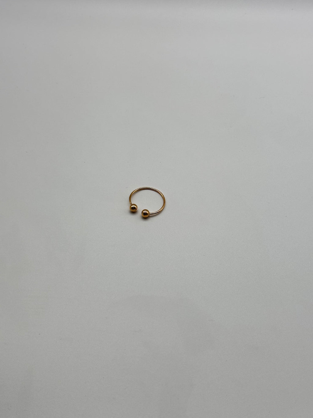 14K Gold Open Cuff Ball Ring – Minimalist Band, Size 7