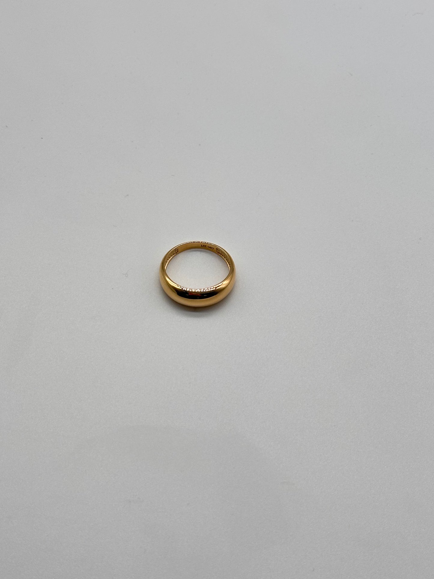 14K Gold Dome Ring – Polished Band, Size 7