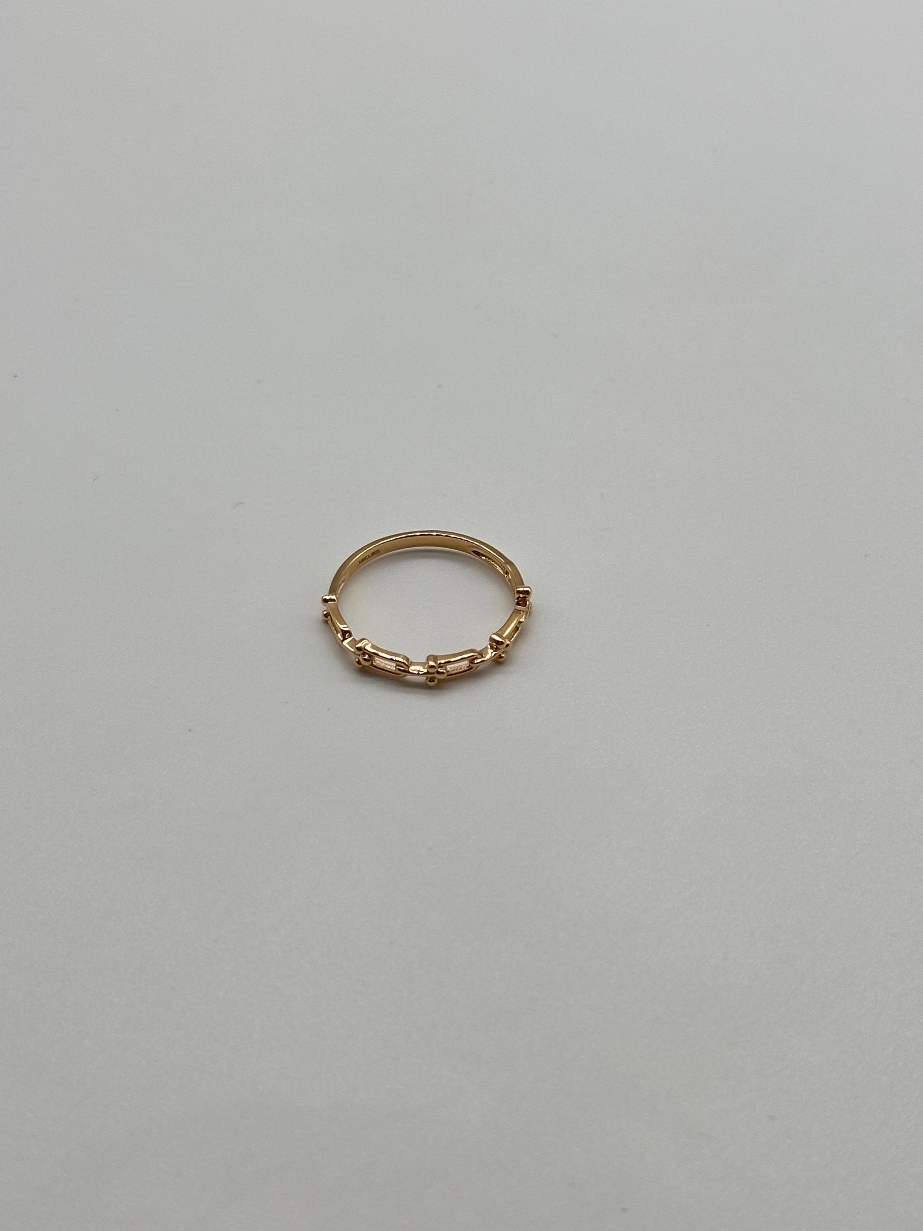 14K Gold Link Ring – Stackable Chain Band, Size 7